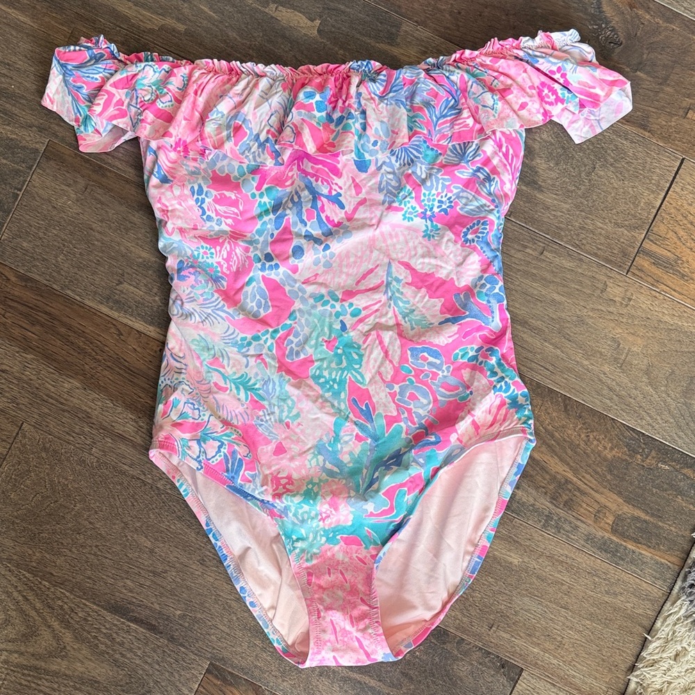 Lilly Pulitzer Pascha Pink Aquadesiac Off-Shoulder Swimsuit